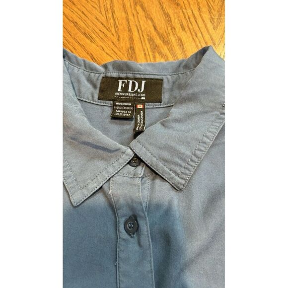 FDJ French dressing jeans Long Sleeve Shirt‎ Button Up Size 14 Blue - Picture 1 of 4